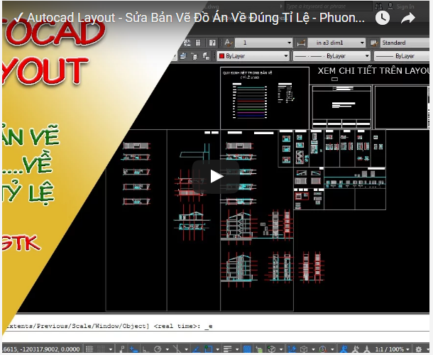 Cách Sửa Bản Vẽ,sửa Đồ Án, Đúng Tỷ Lệ Khi Trình Bày Trên Layout